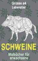 Malbücher für Erwachsene - Grosse A4 - Lebenstier - Schweine