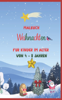 Malbuch Weihnachten für Kinder im Alter von 4 - 8 Jahren