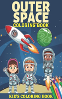 Outer space coloring book kid's coloring book: Coloring pages, word search, and information about space for kids from 4 to 8 years old and adults, 8 x 10,100 Pages (activity book)