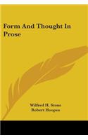Form and Thought in Prose