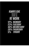 Always Give 100% At Work