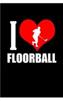 I Floorball: Notizbuch Unihockey Notebook Innebandy Hockey Journal 6x9 kariert squared