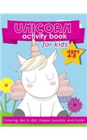 Unicorn Activity Book For Kids Ages 4-8: 100 pages of Fun Educational Activities for Kids coloring, dot to dot, mazes, puzzles, word search, and more!