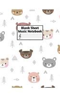 Blank Sheet Music Notebook: Easy Blank Staff Manuscript Book Large 8.5 X 11 Inches Musician Paper Wide 12 Staves Per Page for Piano, Flute, Violin, Guitar, Trumpet, Drums, Cell