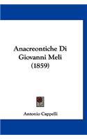 Anacreontiche Di Giovanni Meli (1859)