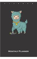 Lama stands in a heap Monthly Planner