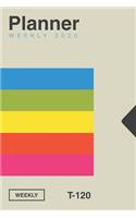 White Vhs Video cassette tape T-120 Inspired 2020 Planner [6x9]