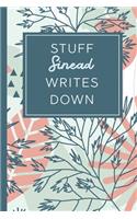 Stuff Sinead Writes Down: Personalized Journal / Notebook (6 x 9 inch) STUNNING Tropical Teal and Blush Pink Pattern