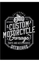 Motorcycle garage: Food Journal - Track your Meals - Eat clean and fit - Breakfast Lunch Diner Snacks - Time Items Serving Cals Sugar Protein Fiber Carbs Fat - 110 pag