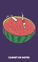Carnet de Notes: Éclaboussure de melon d'eau A5 blanc - 120 pages pour les gens à la mode (violet)