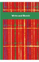 Write and Sketch: Draw and write mixed paper journal with half lined, half blank and full wide rule pages in plaid