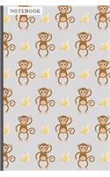 Notebook: Cute Monkey Lover Softback Diary Composition Book Journal (6" x 9") 120 Lined Pages