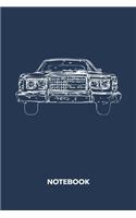 Notebook: Ruled Retro Journal - Lined Auto Lover Organizer Automotive Planner - Girlfriend Gift Idea Boyfriend - Classic Car Diary 6x9 Inch Vintage Car 120 Pa