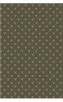 Notebook: Hearts on Green; Exercise Book 190 Lined Journal Pages Diary 6x 9 Large Composition Note Book Gloss Finish Paperback