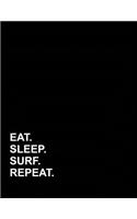 Eat Sleep Surf Repeat: Appointment Book 2 Columns