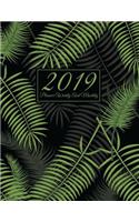 2019 Planner: Weekly and Monthly Calendar Organizer with Daily to Do Lists and Leaves Cover January 2019 Through December 2019