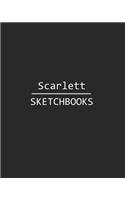 Scarlett Sketchbook: 140 Blank Sheet 8x10 Inches for Write, Painting, Render, Drawing, Art, Sketching and Initial Name on Matte Black Color Cover, Scarlett Sketchbook