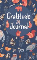 Gratitude Journal: Gorgeous Navy Blue Forest Animals Cover - A Minimalistic Gratitude Journal with Just One Appreciation Prompt Per Page So That You Have Enough Space to Write Down and Reflect on Your Blessings