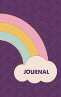 Journal: Purple Rainbow 6 X 9 Inch Writing Notebook 120 Lined Pages (6x9 Diary) Glossy Cover