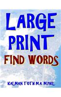 Large Print Find Words: 133 Extra Large Print Word Search Puzzles