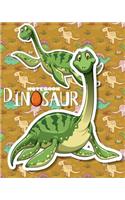 Dinosaur Notebook: Journal Notebook Diary (4 Inside Patterns): Lined, Dot Grid, Line Grid, Blank No Lined, Total 120 Pages, (8 X 10), ( Cute Dinosaur Cover )
