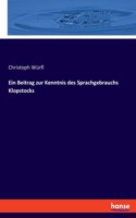 Beitrag zur Kenntnis des Sprachgebrauchs Klopstocks