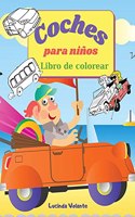 Coches para niños - libro para colorear: Divertido libro para colorear para niños y adolescentes - 8,5 x 11 pulgadas, 45 páginas para colorear y aprender sobre coches y camiones