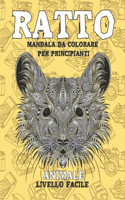 Mandala da colorare per principianti - Livello facile - Animale - Ratto