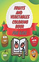 Fruits and vegetables coloring book for kids