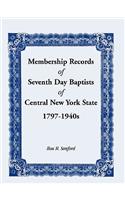 Membership Records of Seventh Day Baptists of Central New York State, 1797- 1940s