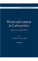 Word and Context in Latin Poetry