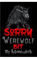 sorry werewolf bit my homework x: sorry werewolf bit my homework funny back to schol for kids Lined Notebook / Diary / Journal To Write In for Back to School gift for boys, girls, st