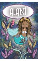 Mermaid Dreams Alani: Wide Ruled Composition Book Diary Lined Journal