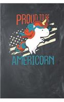 Proud to be Americorn: Lined Journal Lined Notebook 6x9 110 Pages Ruled
