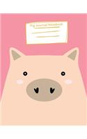 Pig Journal Notebook: College Ruled Line Paper (Cute Animal), 8.5 x 11 lined 110 pages (Volume 5)(1 Notebook Animals)
