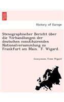 Stenographischer Bericht über die Verhandlungen der deutschen constituirenden Nationalversammlung zu Frankfurt am Main. F. Wigard.