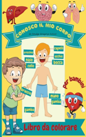 Conosco il mio corpo Libro da colorare per bambini