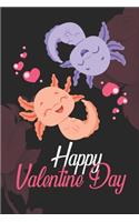 Axolotl Happy Valentine day notebook journal gift