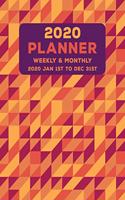 Weekly Monthly 2020 Planner Geometric Purple Yellow: January to December Calendar