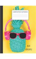 blue pineapple Composition Notebook