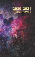 2020 - 2021 18 Month Planner: Space Galaxy Science Art - Metallic Gel Pens Pastel Ink Neon Color and Glitter - January 2020 - June 2021 - Daily Organizer Calendar Agenda - 6x9 - 
