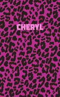 Cheryl: Personalized Pink Leopard Print Notebook (Animal Skin Pattern). College Ruled (Lined) Journal for Notes, Diary, Journaling. Wild Cat Theme Design wi