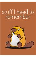 Stuff I need to remember