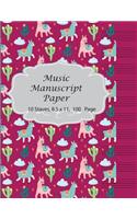 Music Manuscript Paper: Standard Music Notation Guide For Piano Keyboard Notebook 10 staves / 100 Pages - 8.5 x 11 inches