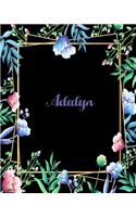 Adalyn: 110 Pages 8x10 Inches Flower Frame Design Journal with Lettering Name, Adalyn