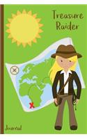 Treasure Raider Journal: Girl Treasure Chest Map Compass Sun Jungle Hat For Girls - 6 X 9 - Kids, Students, Teachers, Diary, Write, Doodle, Notes, Sketch Pad, Notebook