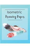Isometric Drawing Paper: Isometry Graph Paper Notebook for Drafting, Drawing and Designing - Feather Design