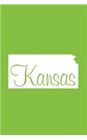 Kansas - Lime Green Lined Notebook with Margins