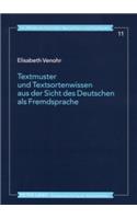 Textmuster Und Textsortenwissen Aus Der Sicht Des Deutschen ALS Fremdsprache