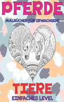 Malbücher für Erwachsene - Einfaches Level - Tiere - Pferde